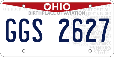 OH license plate GGS2627