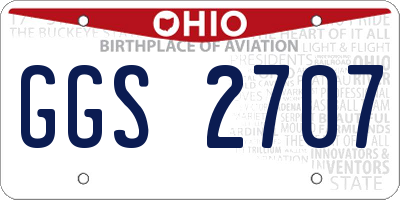 OH license plate GGS2707