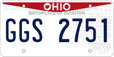 OH license plate GGS2751