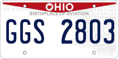 OH license plate GGS2803