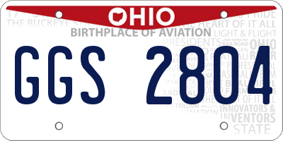 OH license plate GGS2804