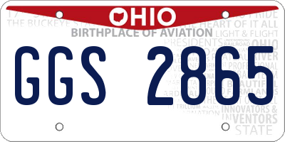 OH license plate GGS2865