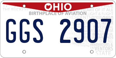 OH license plate GGS2907