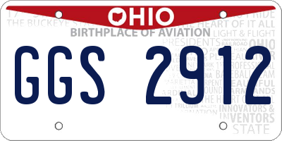 OH license plate GGS2912