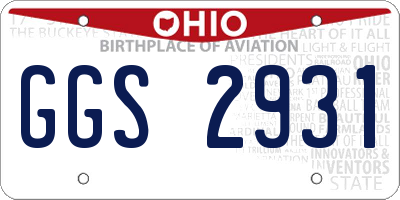 OH license plate GGS2931