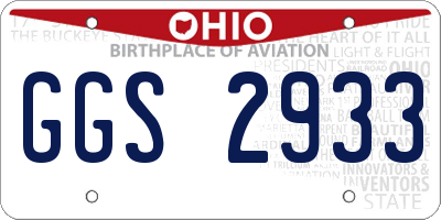 OH license plate GGS2933