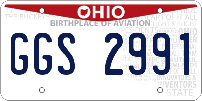 OH license plate GGS2991