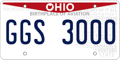 OH license plate GGS3000
