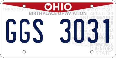 OH license plate GGS3031