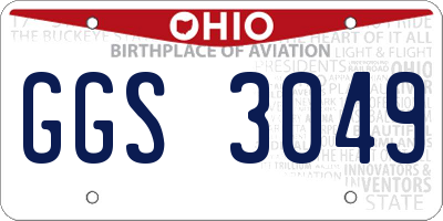 OH license plate GGS3049