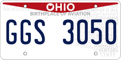 OH license plate GGS3050