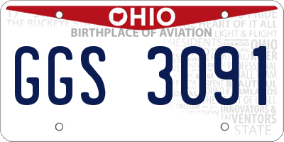 OH license plate GGS3091