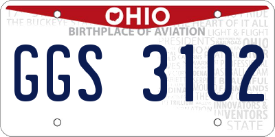 OH license plate GGS3102