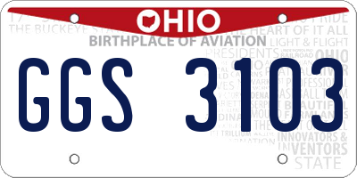 OH license plate GGS3103