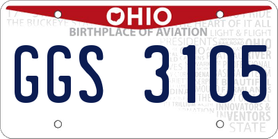 OH license plate GGS3105