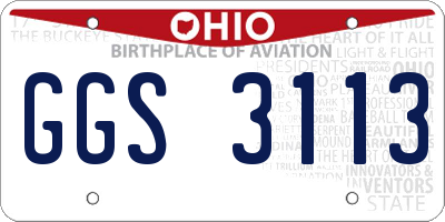 OH license plate GGS3113
