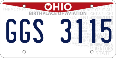 OH license plate GGS3115