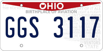 OH license plate GGS3117