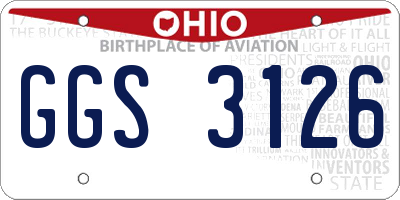 OH license plate GGS3126