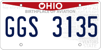 OH license plate GGS3135