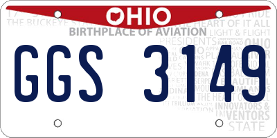 OH license plate GGS3149