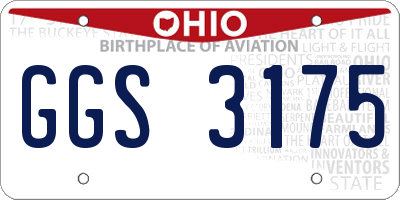 OH license plate GGS3175