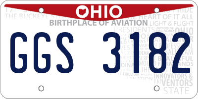 OH license plate GGS3182