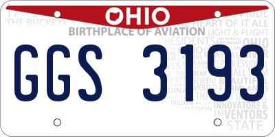OH license plate GGS3193