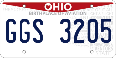 OH license plate GGS3205