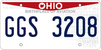 OH license plate GGS3208