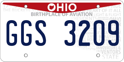 OH license plate GGS3209