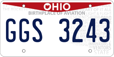 OH license plate GGS3243