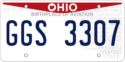 OH license plate GGS3307