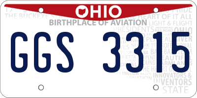 OH license plate GGS3315