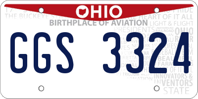 OH license plate GGS3324