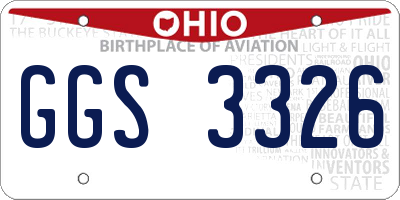 OH license plate GGS3326
