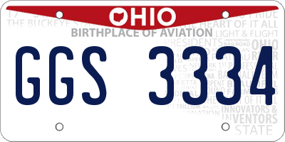 OH license plate GGS3334