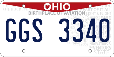 OH license plate GGS3340