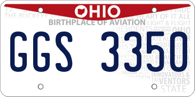 OH license plate GGS3350