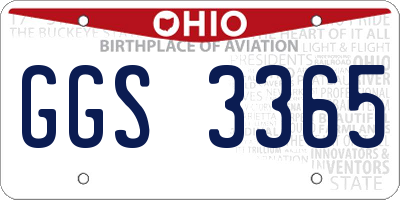 OH license plate GGS3365