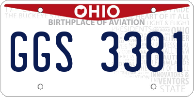 OH license plate GGS3381