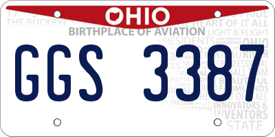 OH license plate GGS3387