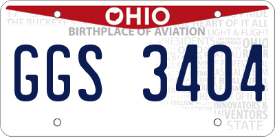 OH license plate GGS3404
