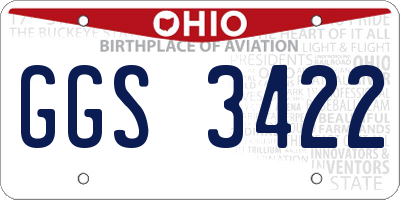 OH license plate GGS3422