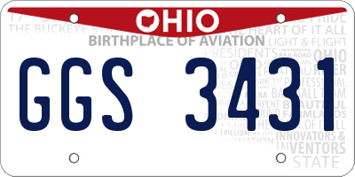 OH license plate GGS3431
