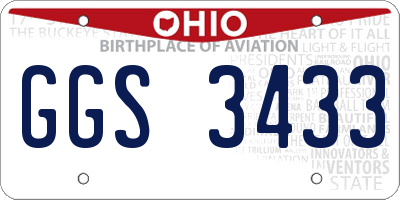 OH license plate GGS3433