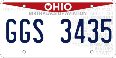 OH license plate GGS3435