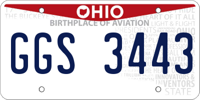 OH license plate GGS3443
