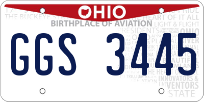OH license plate GGS3445