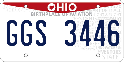 OH license plate GGS3446